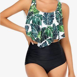 Edelqual Tankini Swimsuits for Women Two Piece Bathing Suits Ruffled Flounce Top